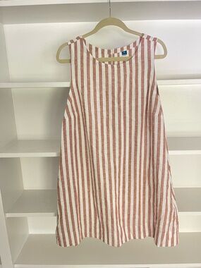 Old Navy Girls' Sleeveless Striped Dress - White and Rust